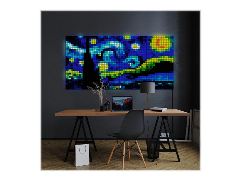 Twinkly Squares Extension Pack – 3 App-controlled LED Panels with 64 RGB Pixels. Black.