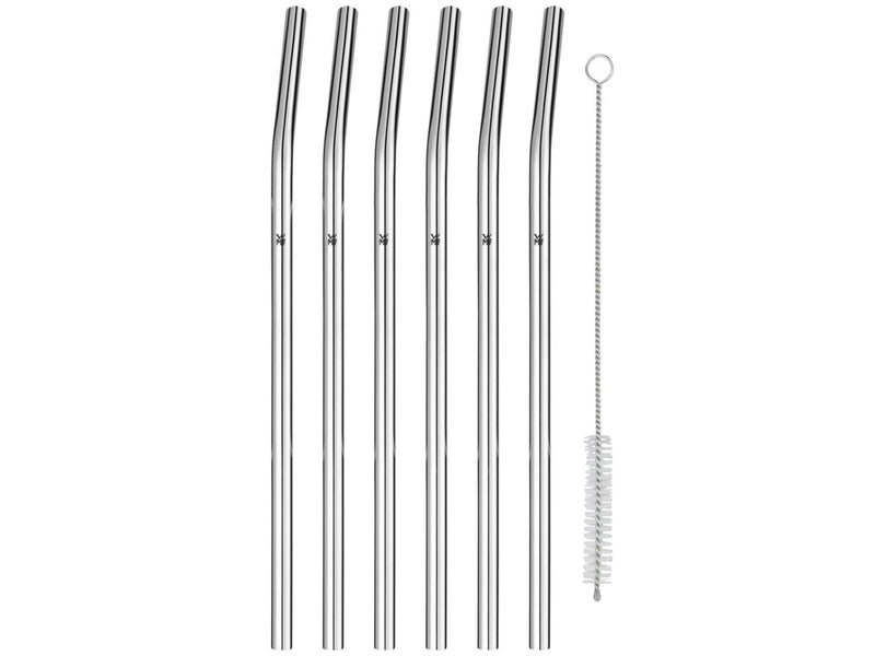 WMF Baric straw 6 pcs. 24 cm curved w. brush