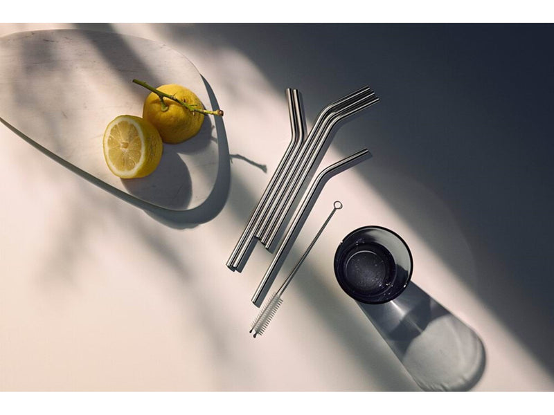 WMF Baric straw 6 pcs. 24 cm curved w. brush