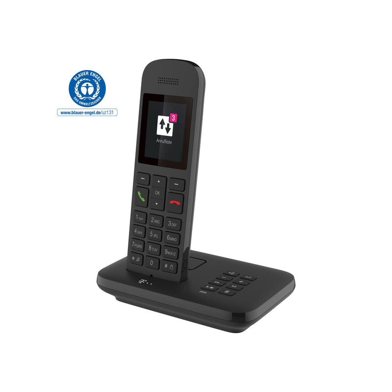 Telekom Sinus A12 Festnetz-Telefon mit Basis und AB Schwarz