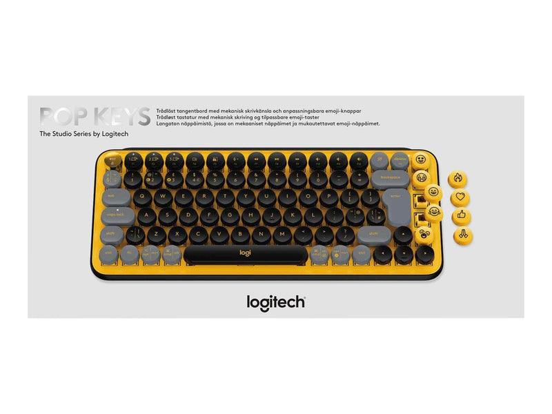 Logitech POP Keys - keyboard - QWERTZ - Swiss - blast - Tastaturen - Schweiz - Gelb