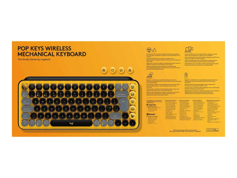 Logitech POP Keys - keyboard - QWERTZ - Swiss - blast - Tastaturen - Schweiz - Gelb