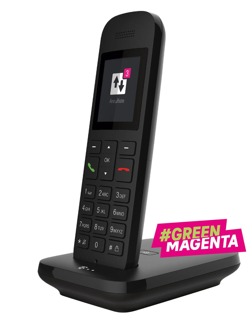 Telekom Sinus A12 Festnetz-Telefon mit Basis und AB Schwarz