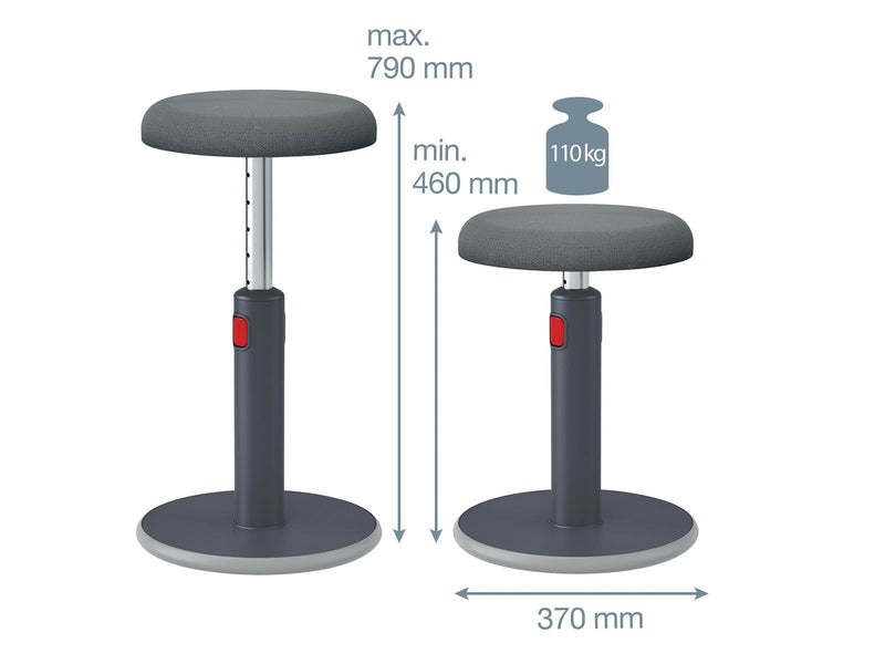 Leitz  Ergo Cosy Active Sitz- & Stehhocker 2-in-1 Samtgrau
