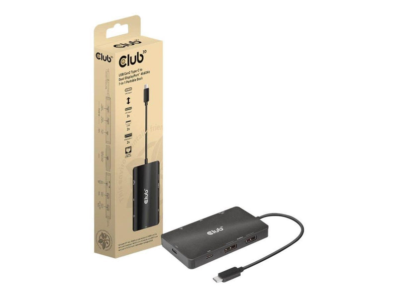 Club 3D - docking station - USB-C 3.2 Gen 2 - 2 x DP - GigE