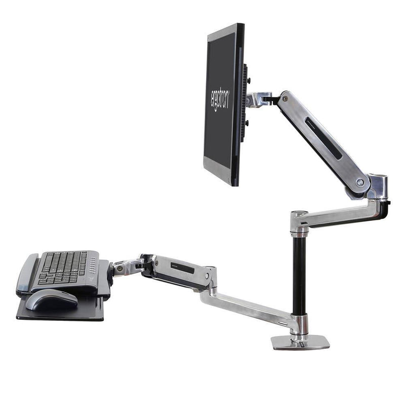 Ergotron WorkFit-LX Single Steh-Sitz Arbeitsplatz mit patentierter CF-Technologie für 1 Bildschirm bis 106,88 cm (42')