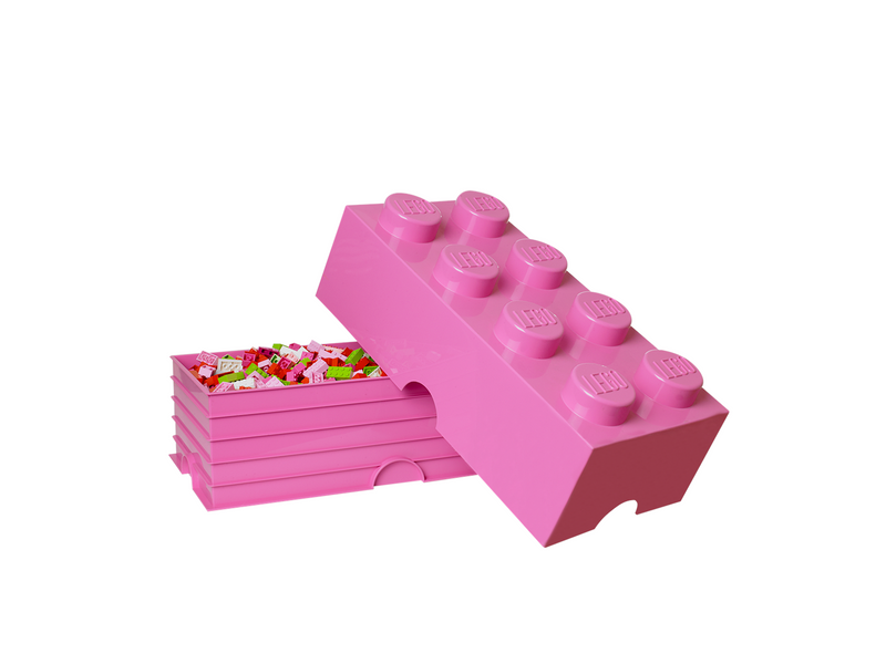 LEGO Aufbewahrungsstein, 8 Noppen, rosa