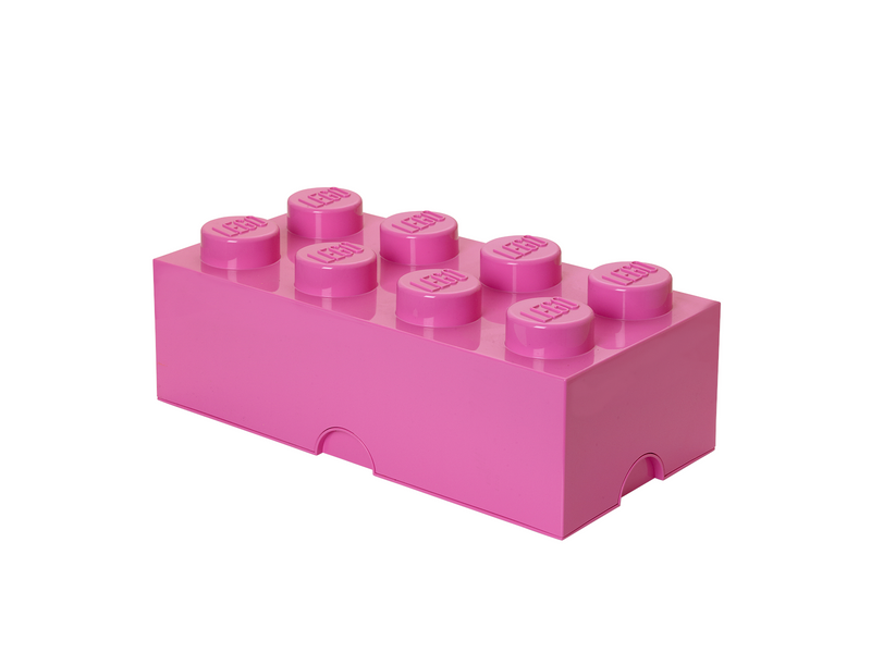 LEGO Aufbewahrungsstein, 8 Noppen, rosa