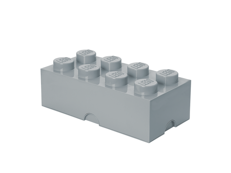 LEGO Aufbewahrungsstein, 8 Noppen, grau
