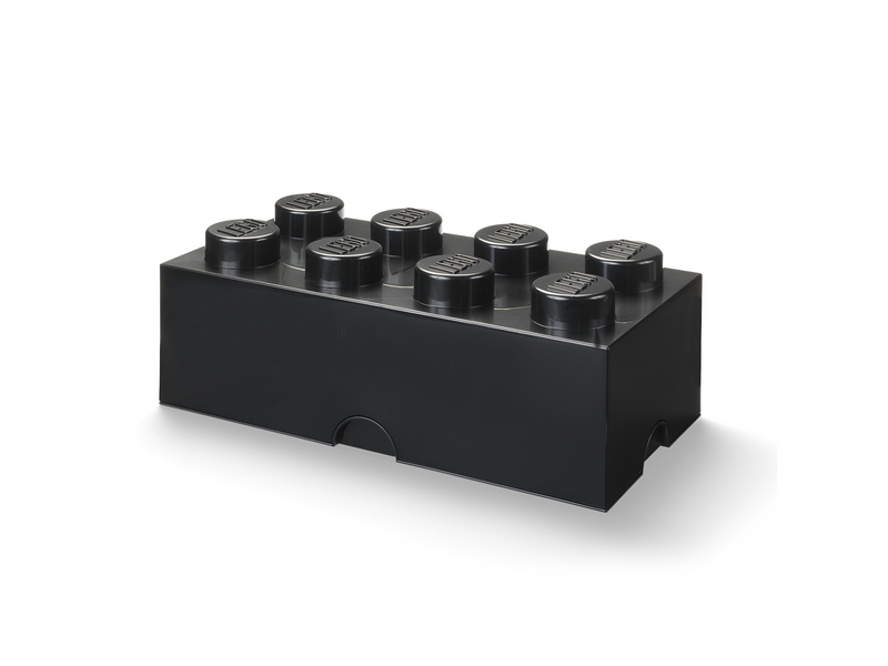 LEGO Aufbewahrungsstein, 8 Noppen, schwarz