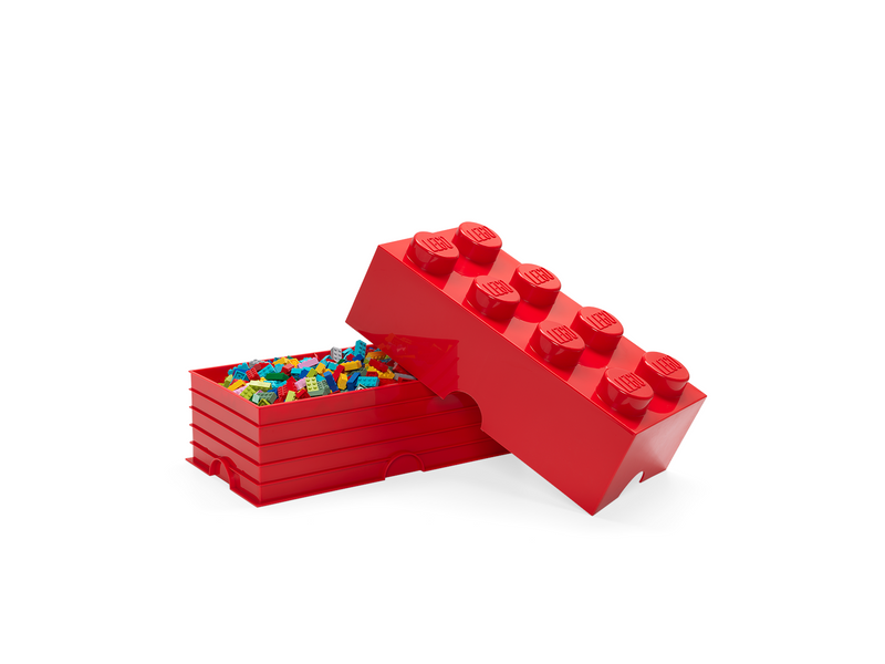 LEGO Aufbewahrungsstein, 8 Noppen, Rot