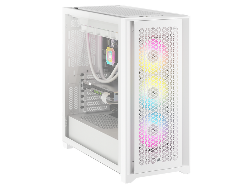 Corsair iCUE 5000D RGB Airflow TG - White - Gehäuse - Miditower - Weiß