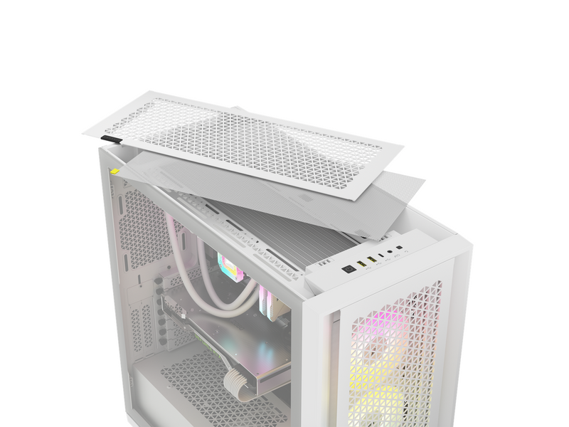 Corsair iCUE 5000D RGB Airflow TG - White - Gehäuse - Miditower - Weiß