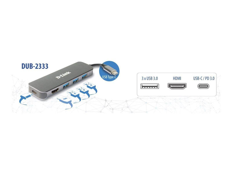 D-Link DUB-2333 - docking station - USB-C / Thunderbolt 3 - HDMI
