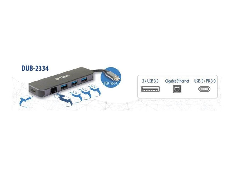 D-Link DUB-2334 - docking station - USB-C - HDMI - GigE