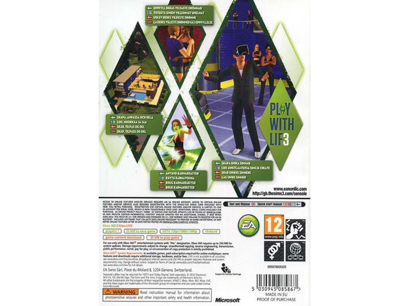 The Sims 3 - Microsoft Xbox 360 - Virtual Life - PEGI 12