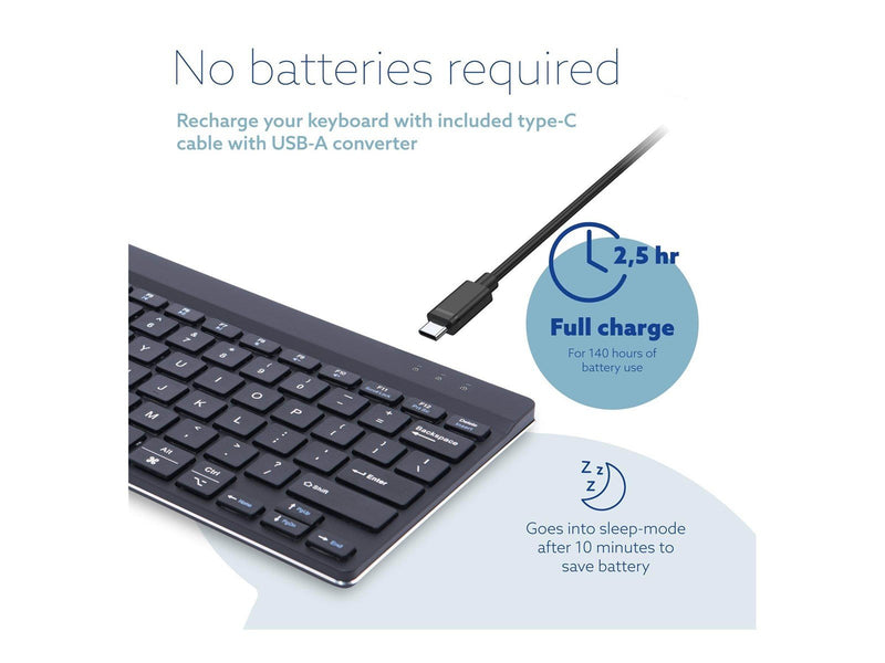 R-Go Tools R-Go Compact Break - keyboard - multi device - QWERTZ - US English - black - Tastaturen - US-Englisch - Schwarz
