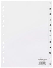 DURABLE Ordnerregister A4 nummeriert - 12-teilig - weiß