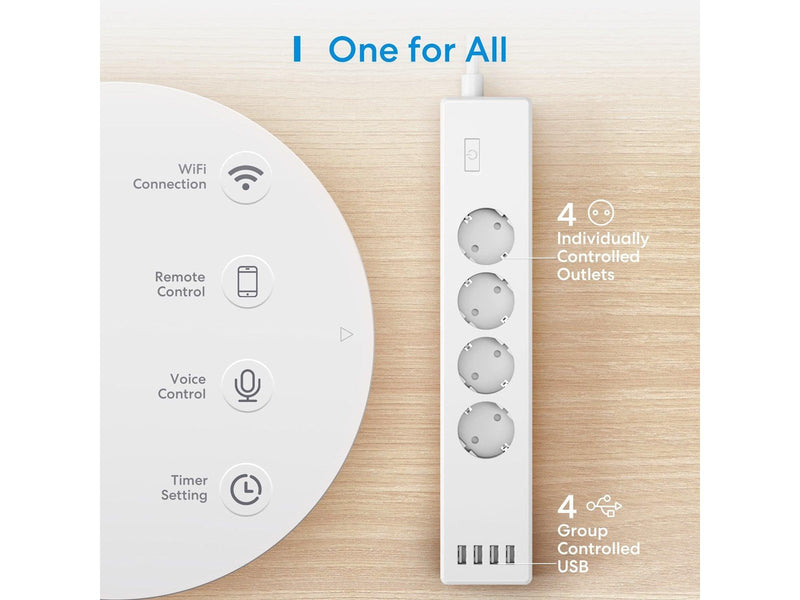 Meross Smart Power Strip 4 AC 4 USB MSS425FHK EU/FR