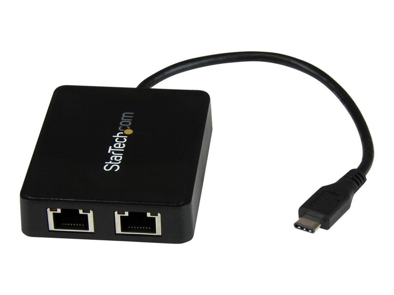 StarTech.com USB C to Dual Gigabit Ethernet Adapter with USB (Type-A) Port