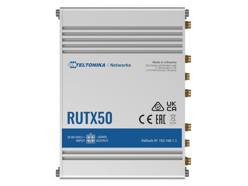 Teltonika RUTX50 Industrial 5G Router - Wireless router 802.11a/b/g/n/Wi-Fi 5 Wave 2