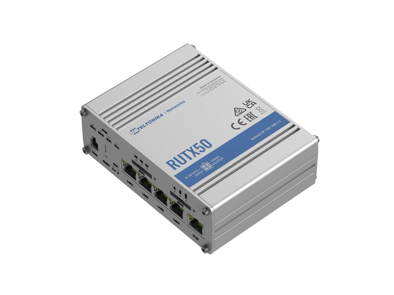 Teltonika RUTX50 Industrial 5G Router - Wireless router 802.11a/b/g/n/Wi-Fi 5 Wave 2