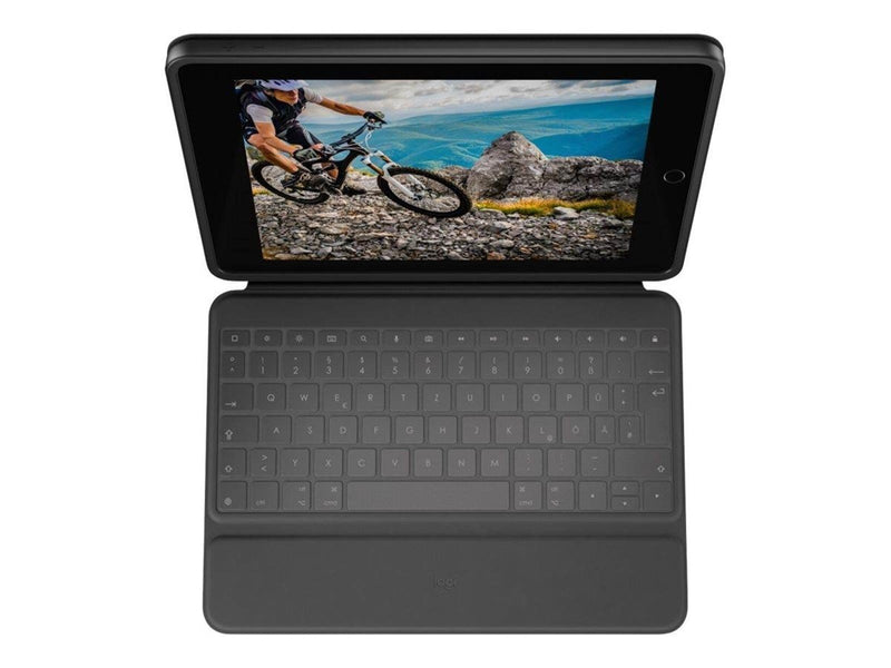 Logitech Rugged Folio - keyboard and folio case - QWERTY - UK - graphite - Tastatur & Folio-Set - Englisch - UK - Grau