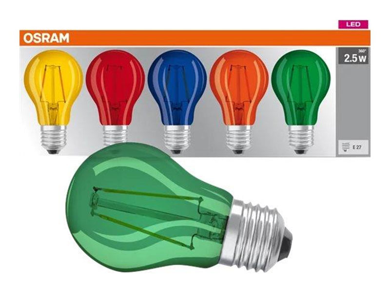 Osram LED-Lampe Décor Standard 2.5W/827 box with 5 colors E27