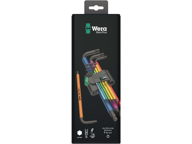 Wera 950 SPKL/9 SM N Multicolour Winkelschlüsselsatz, metrisch, BlackLaser, 9-teilig