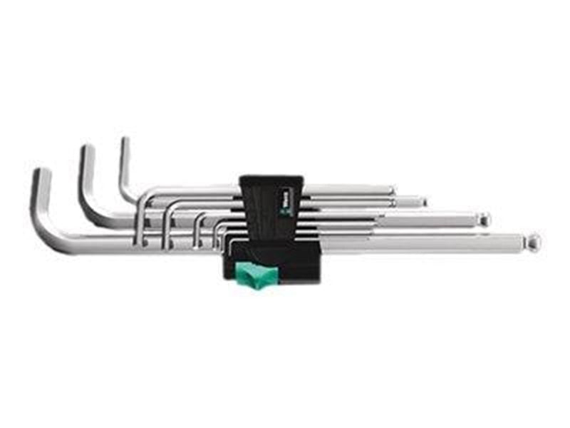 Wera 950 PKL/9 SM N Winkelschlüsselsatz, metrisch, gestellverchromt, 9-teilig