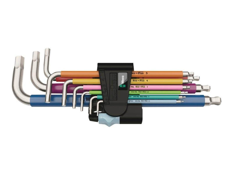 Wera 3950 SPKL/9 SM Winkelschlüsselsatz Multicolour, metrisch, Edelstahl, 9-teilig
