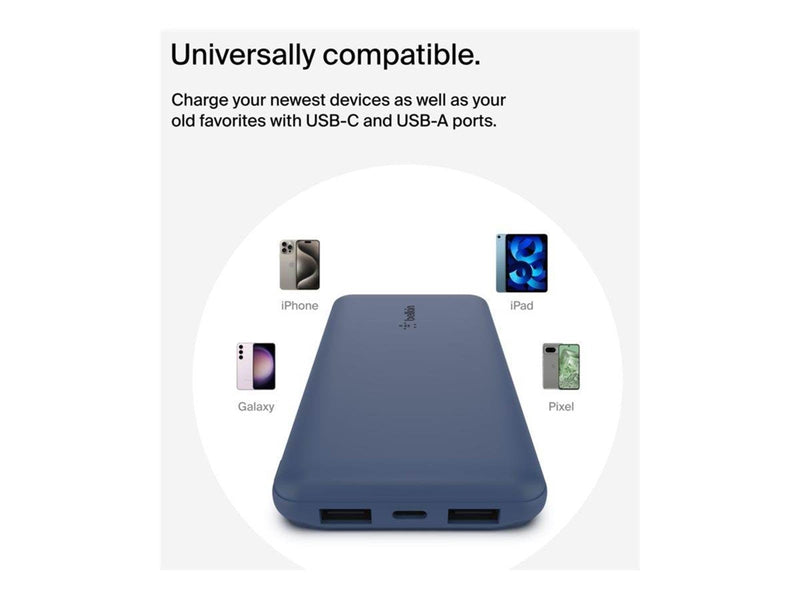 Belkin BOOST CHARGE power bank - 2 x USB 24 pin USB-C - 18 Watt Powerbank (Akku) - 10000 mAh