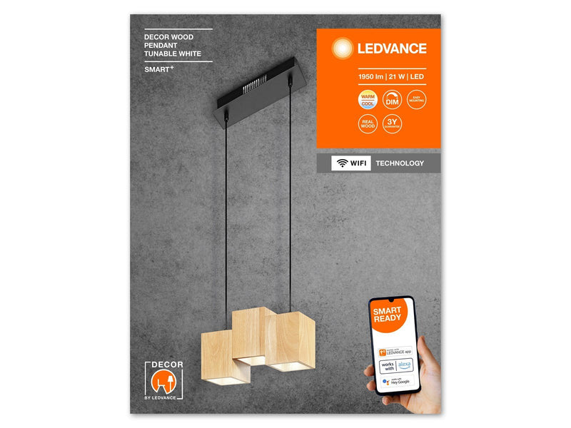LEDVANCE Smart+ Wood Pendant TW