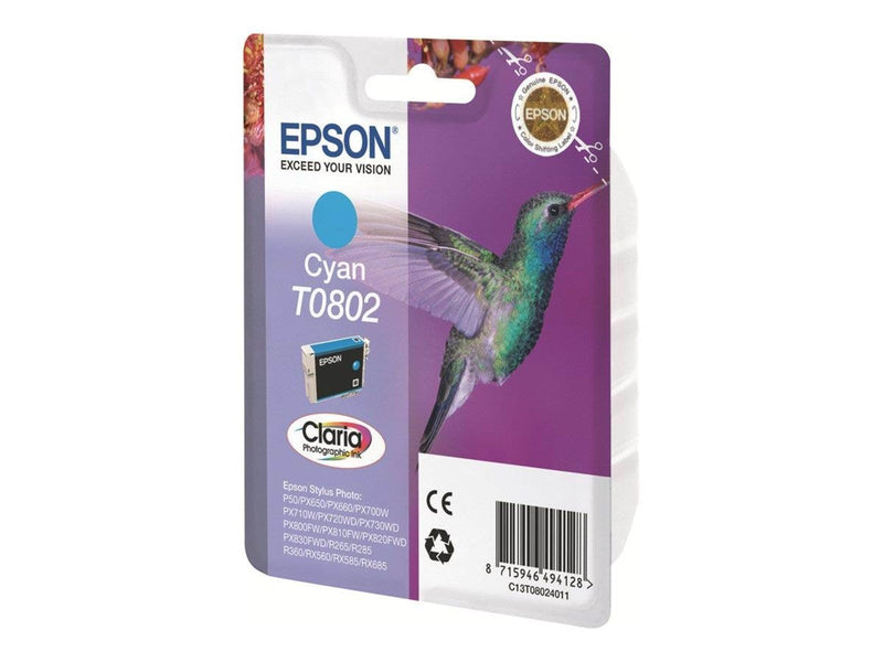 Epson T0802 - Cyan Ink - Tintenpatrone Cyan