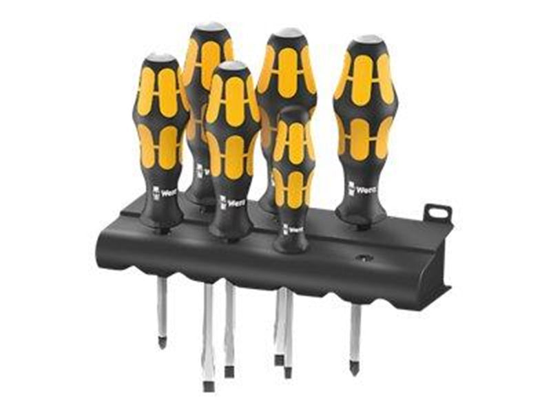 Wera 932/6 Schraubendrehersatz Kraftform : Der Schraubmeißel + Rack, 6-teilig