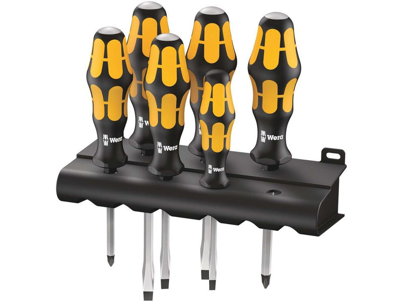Wera 932/6 Schraubendrehersatz Kraftform : Der Schraubmeißel + Rack, 6-teilig