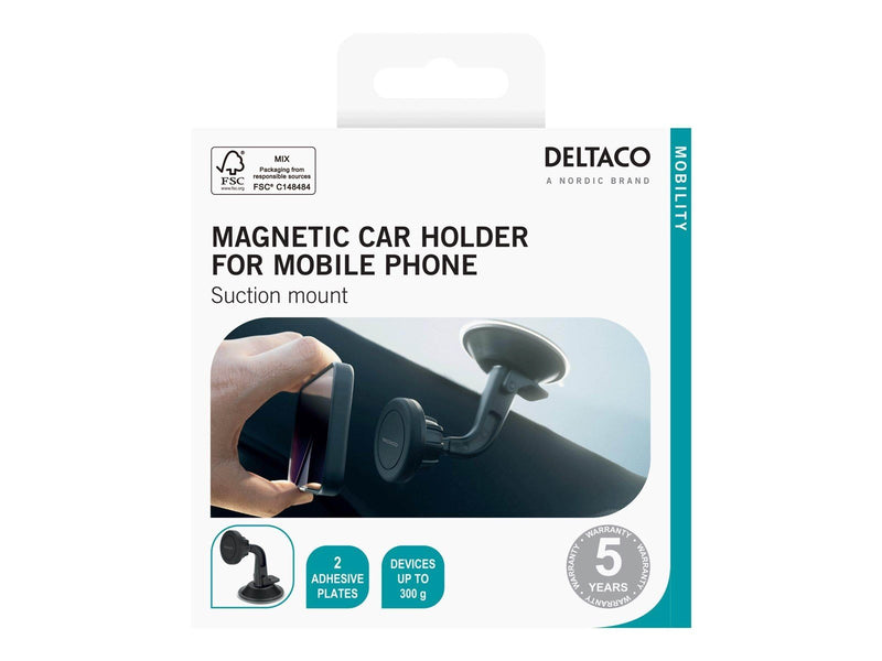 Deltaco ARM-C103 - car holder for mobile phone - magnetic suction mount
