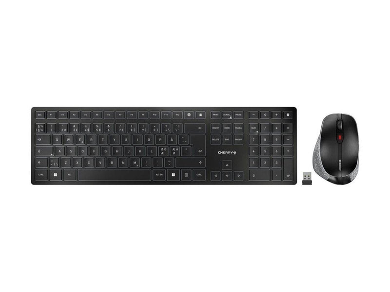 Cherry DW 9500 SLIM - Tastatur & Maus Set - Nordisch - Grau
