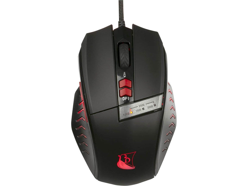Konix Drakkar Souris Runemaster Gaming Mouse (Black/Red) - Gaming Maus (Schwarz mit rotem Licht)