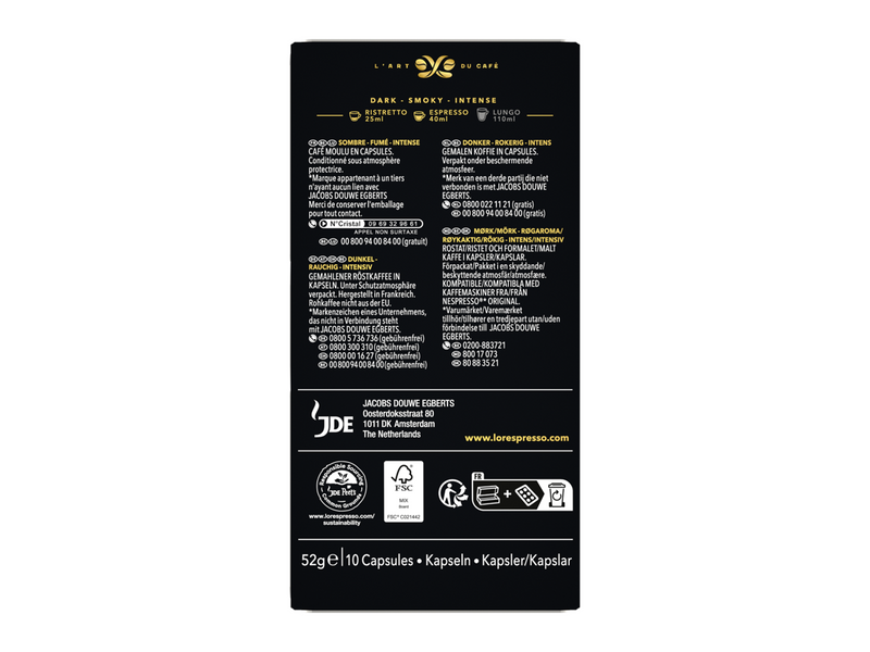 L'OR Capsules Espresso Onyx - 10 pcs
