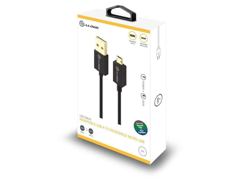 ALOGIC EasyPlug Reversible USB 2.0 A to Reversible Micro-USB Cable - 5m