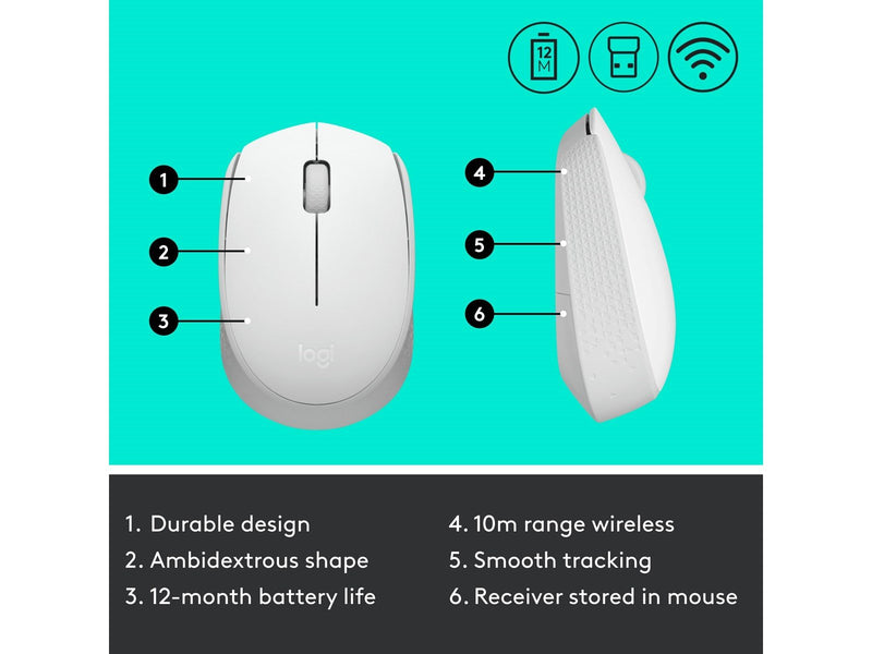 Logitech M171 Wireless - Maus (Weiß)