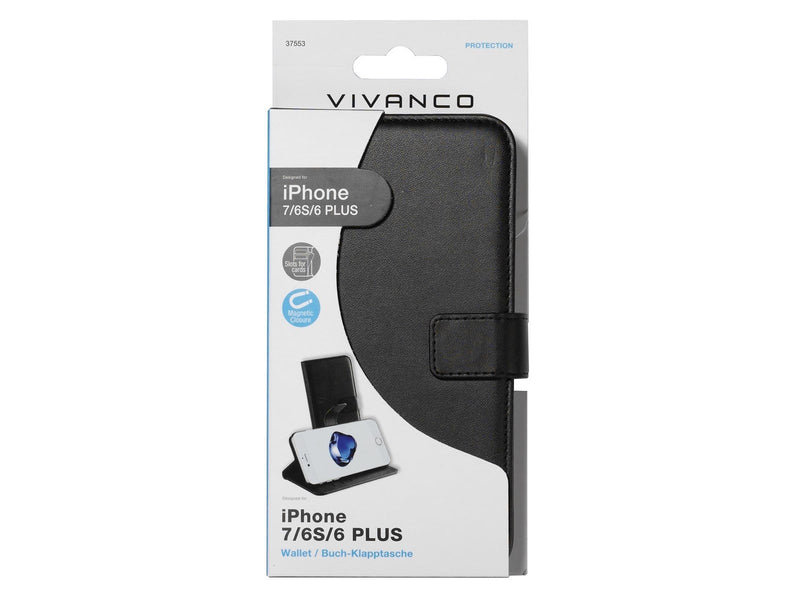 Vivanco Classic Wallet iPhone 8/7/6+ Black