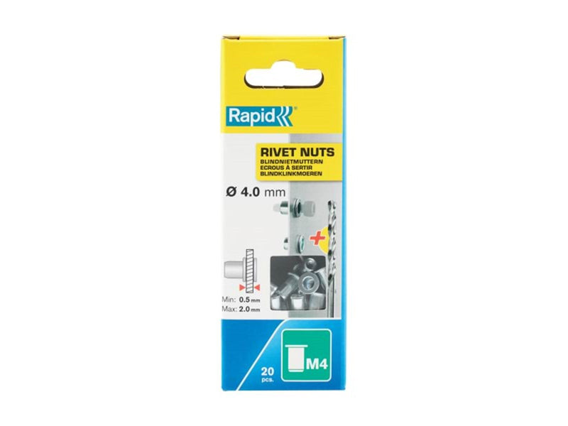 Rapid Rivet Nuts M4 20pcs + Drill Box