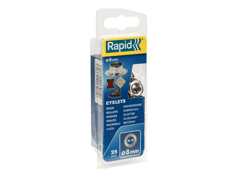Rapid Eyelets 8mm Box 25pcs + 2 Metal Tools