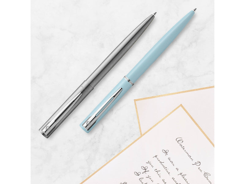 Waterman Allure Kugelschreiber | Edelstahl | Mittlerer Punkt | Blaue Tinte