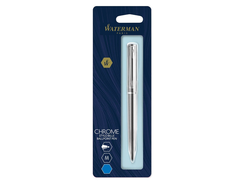 Waterman Allure Kugelschreiber | Edelstahl | Mittlerer Punkt | Blaue Tinte