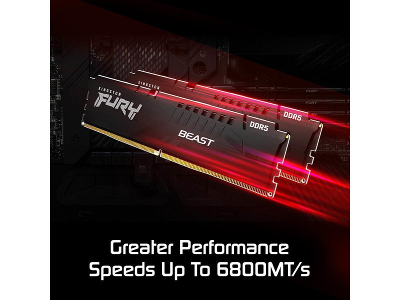 Kingston FURY Beast DDR5-6000 - 64GB - CL36 - Dual Channel (2 pcs) - AMD EXPO & Intel XMP - Schwarz