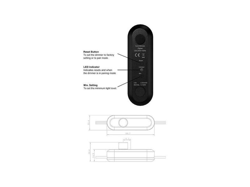 Light Solutions Zigbee Dimmer For Wire - Black