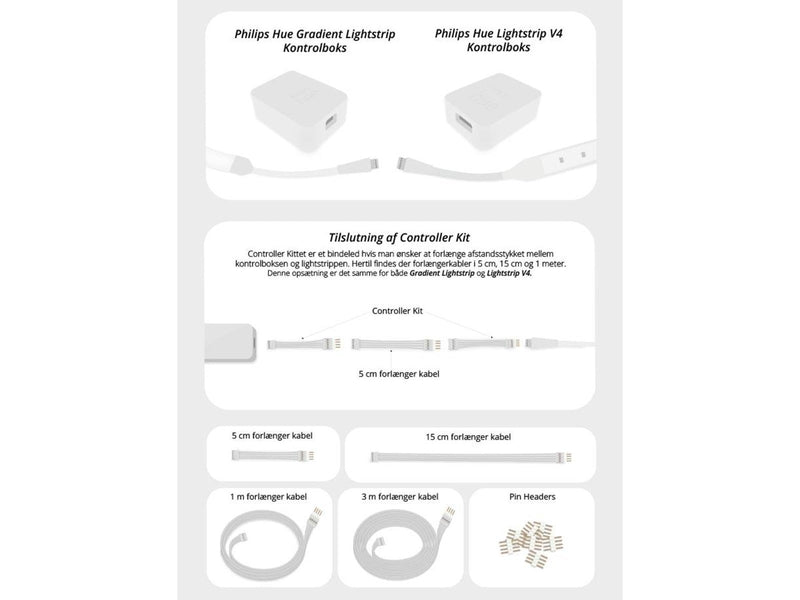 Light Solutions Cable for Gradient LightStrip - Controller Kit - White - 1 set